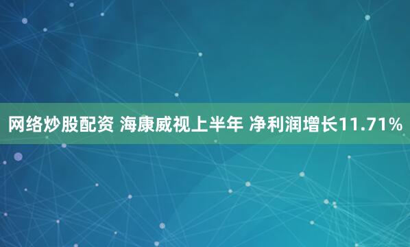 网络炒股配资 海康威视上半年 净利润增长11.71%